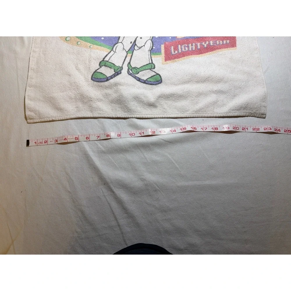 Disney Pixar Toy Story Buzz Lightyear Kids Beach Towel White Green Space Ranger‎